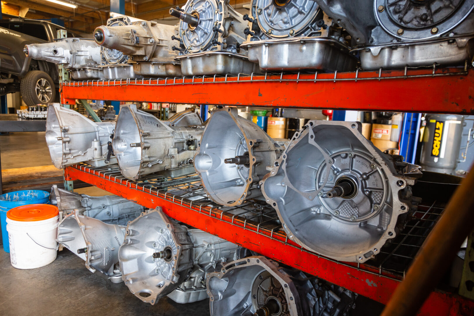 A warehouse filled with lots of different sized metal parts.